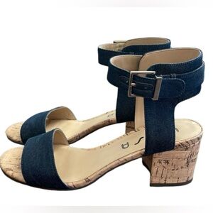 UNISA- Dark Blue Jean Cork Sandals